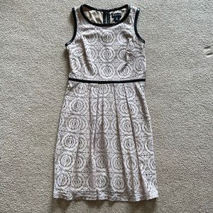 Tan Lacy Pleated Dress
